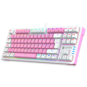 TECLADO ANTRIX  CHROME STORM MK840 PINK