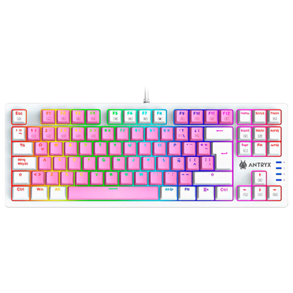 TECLADO ANTRIX  CHROME STORM MK840 PINK - Imagen 2