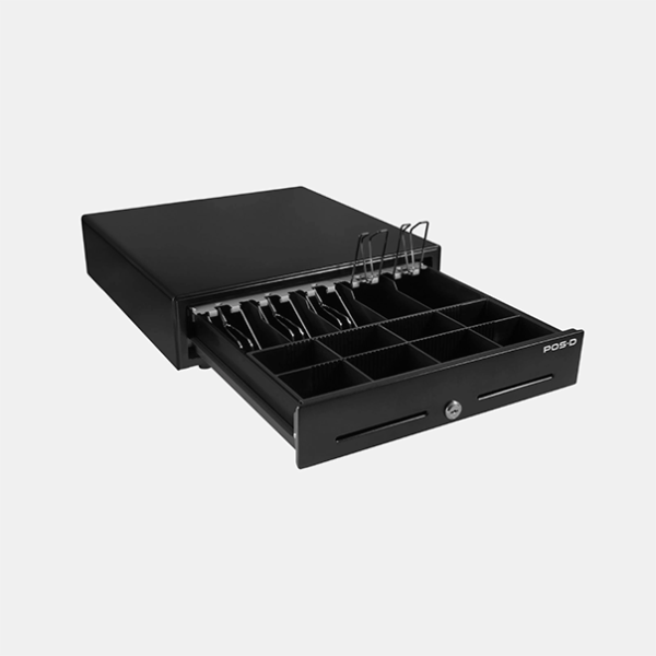 GAVETA POS-D CASH 410 DRAWER - 5 DIVISIONES BILLETE/8 DIVICIONES MONEDAS/ 42 CM(ANCHO) X 42CM (FONDO) X 10 CM(ALTO) - Imagen 2